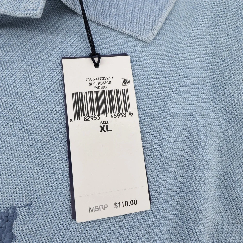 NEW Polo Ralph Lauren Classic Fit Polo Indigo Light Blue Short Sleeve Mens XL